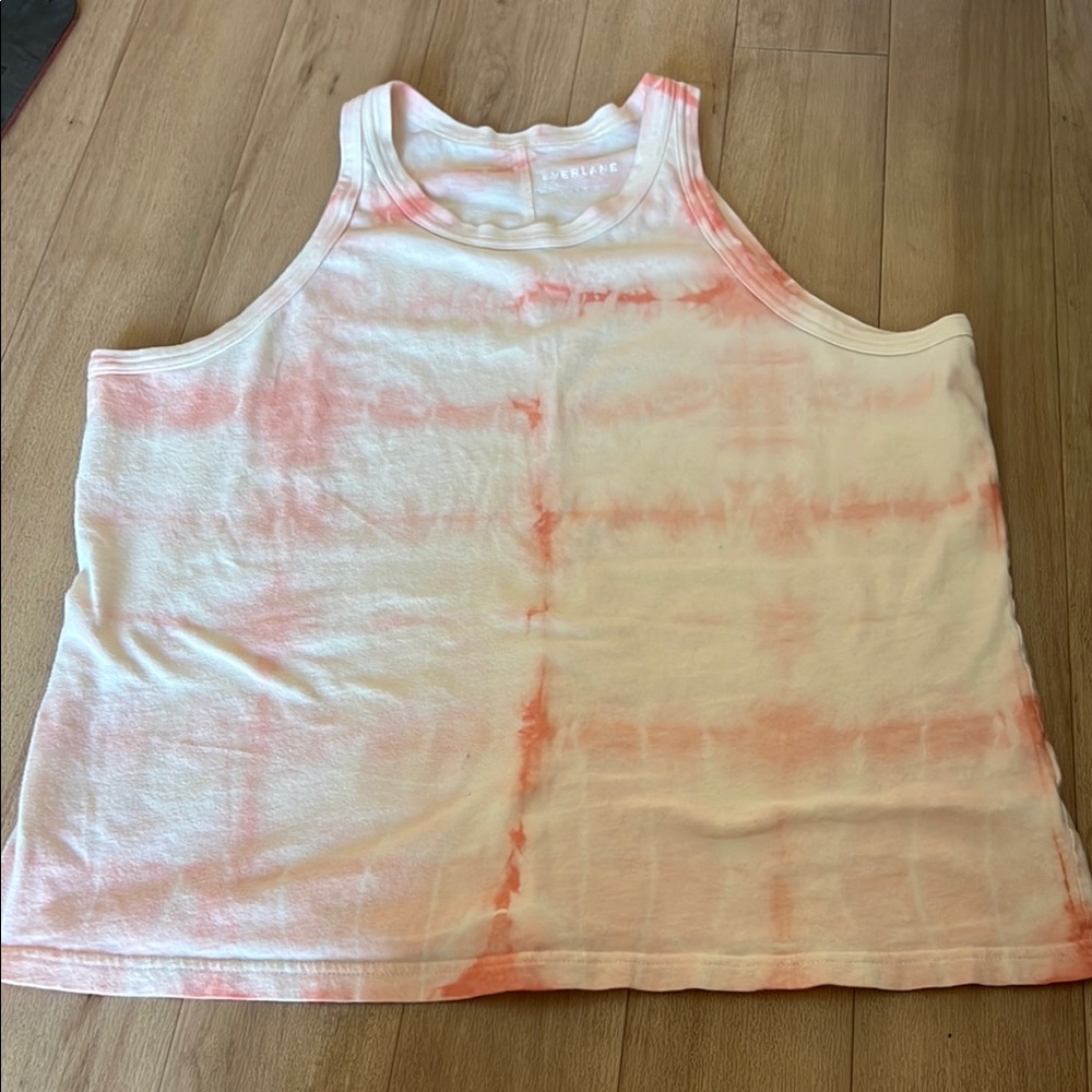 Everlane The Cotton Cutaway Tank Peachy Beach Sleeveless Top